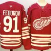 Men's Detroit Red Wings #91 Sergei Fedorov Red 2025-26 Centennial Premium Stitched Hockey Jersey