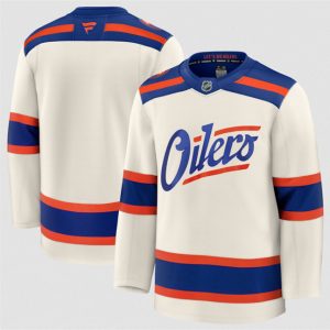 Men's Edmonton Oilers Blank Light Beige Alternate Stitched Hockey Jersey