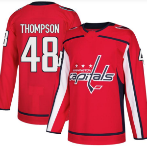 Men's Washington Capitals #48 Logan Thompson Authentic Red Home Jersey