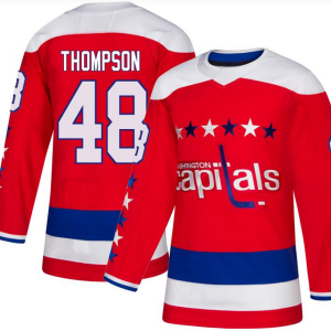 Men's Washington Capitals #48 Logan Thompson  Authentic Red Alternate Jersey