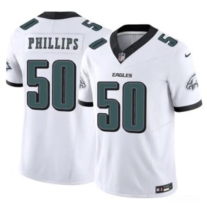 Men's Philadelphia Eagles #50 Jaelan Phillips White 2025 F.U.S.E. Vapor Untouchable Limited Football Stitched Jersey