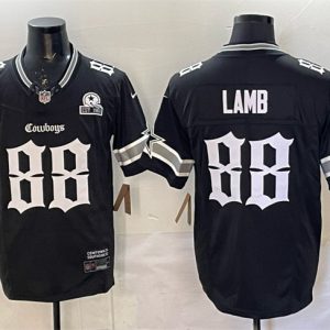 Men's Dallas Cowboys #88 CeeDee Lamb Black 2025 F.U.S.E. 'Gothic Lone Star Edition' With Established In 1960 Patch Vapor Limited Stitched Football Jersey