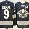 Men's Los Angeles Kings #9 Adrian Kempe Black With A Patch Alternate Stitched Hockey Jersey
