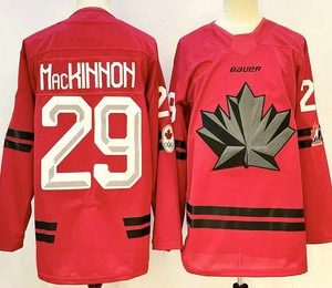 Men's Canada Hockey #29 Nathan MacKinnon Red Stitched Jersey
