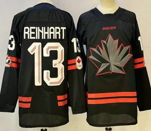 Men's Canada Hockey #13 Sam Reinhart Black Stitched Jersey
