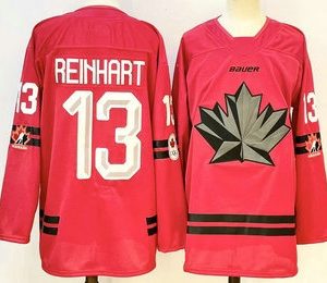 Men's Canada Hockey #13 Sam Reinhart Red Stitched Jersey