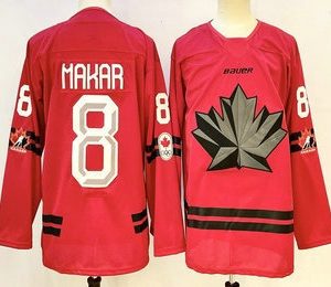 Men's Canada Hockey #8 Cale Makar Red Stitched Jersey