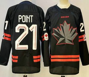 Men's Canada Hockey #21 Brayden Point Black Stitched Jersey