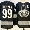 Men's Los Angeles Kings #99 Wayne Gretzky Black With C Patch Alternate Stitched Hockey Jersey