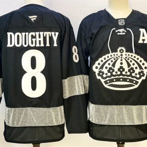 Men's Los Angeles Kings #8 Drew Doughty Black With A Patch Alternate Stitched Hockey Jersey