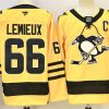 Men's Pittsburgh Penguins #66 Mario Lemieux Gold 2025-26 With C Patch Alternate Stitched Hockey Jersey