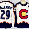 Men's Colorado Avalanche #29 Nathan MacKinnon White Alternate With A Patch Reverse Retro Stitched Jersey