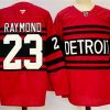 Men's Detroit Red Wings #23 Lucas Raymond Red 2024-25 Reverse Retro Stitched Jersey