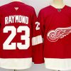 Men's Detroit Red Wings #23 Lucas Raymond Red 2024-25 Home Stitched Jersey
