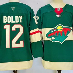 Men's Minnesota Wild #12 Matt Boldy Green 2024-25 Home Stitched Hockey Jersey