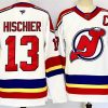 Men's New Jersey Devils #13 Nico Hischier White 2024-25 With C Patch Stitched Hockey Jersey