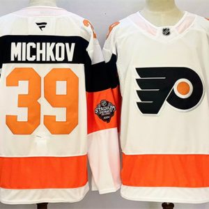 Men's Philadelphia Flyers #39 Matvei Michkov White 2024-25 With A Patch Stitched Jersey