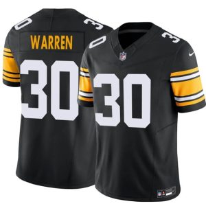 Men's Pittsburgh Steelers #30 Jaylen Warren Black 2025 F.U.S.E. Alternate Vapor Untouchable Limited Stitched Jersey