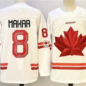 Men's Canada Hockey #8 Cale Makar White Stitched Jersey