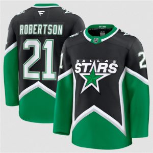 Men's Dallas Stars #21 Jason Robertson Black 2025-26 Alternate Stitched Hockey Jersey