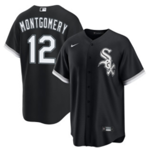 Men's Chicago White Sox #12 Colson Montgomery Black Cool Base Stitched Jersey