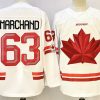 Men's Canada Hockey #63 Brad Marchand White Stitched Jersey
