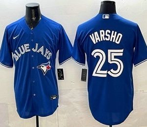 Men's Toronto Blue Jays #25 Daulton Varsho Blue Cool Base Jersey