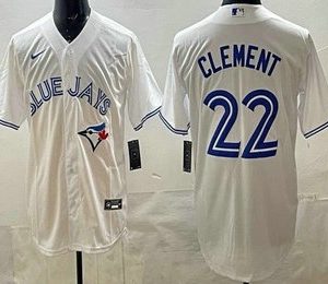 Men's Toronto Blue Jays #22 Ernie Clement White Cool Base Jersey