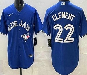 Men's Toronto Blue Jays #22 Ernie Clement Blue Cool Base Jersey
