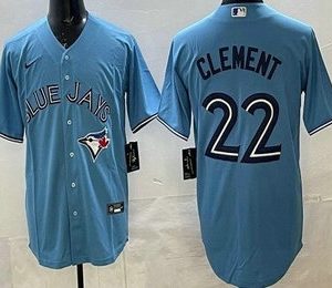 Men's Toronto Blue Jays #22 Ernie Clement Light Blue Cool Base Jersey