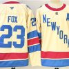 Men's New York Rangers #23 Adam Fox Beige 2025-26 Winter Classic With A Patch Stitched Hockey Jersey