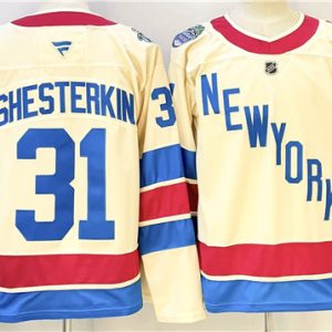 Men's New York Rangers #31 Igor Shesterkin Beige 2025-26 Winter Classic Stitched Hockey