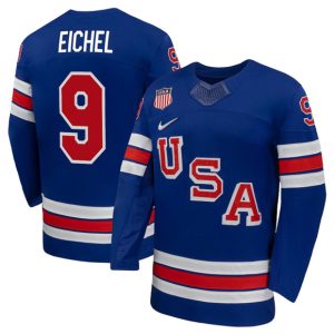 Men's USA #9 Jack Eichel Royal 2026 Stitched Jersey