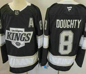 Men's Los Angeles Kings #8 Drew Doughty Black Alternate Authentic Jersey