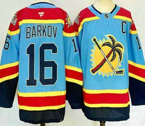 Men's Florida Panthers #16 Aleksander Barkov Blue 2024 Reverse Retro Stitched Jersey