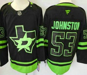 Men's Dallas Stars #53 Wyatt Johnston Black Alternate Authentic Jersey