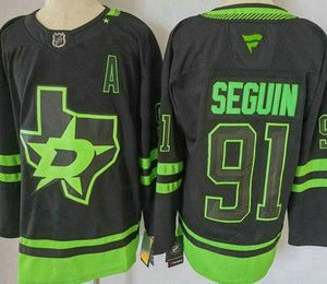 Men's Dallas Stars #91 Tyler Seguin Black Alternate Authentic Jersey