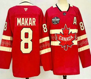 Men's Canada Hockey #8 Cale Makar Red 2025 4 Nations Face Off Authentic Jersey