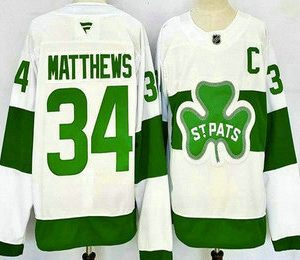 Men's Toronto Maple Leafs #34 Auston Matthews White St Pats Authentic Jersey