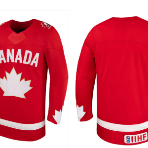 MEN'S TEAM CANADA ADULT RED BLANK HOCKEY JERSEY