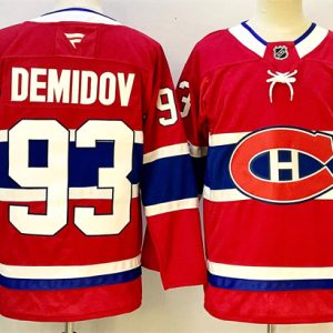 Men's Montreal Canadiens #93 Ivan Demidov Red 2024-25 Stitched Jersey