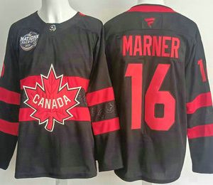 Men's Canada #16 Mitchell Marner Black 2025 4 Nations Face Off Authentic Jersey
