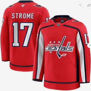 Men's Washington Capitals #17 Dylan Strome Red 2024-25 Home Stitched Hockey Jersey