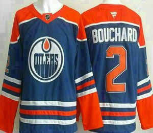 Men's Edmonton Oilers #2 Evan Bouchard Blue Authentic Jersey