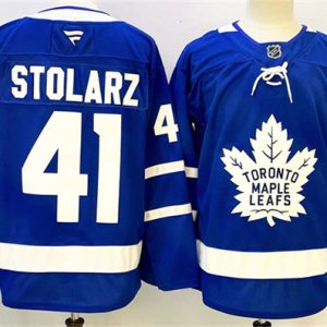 Men's Toronto Maple Leafs #41 Anthony Stolarz Blue 2024-25 Stitched Hockey Jersey