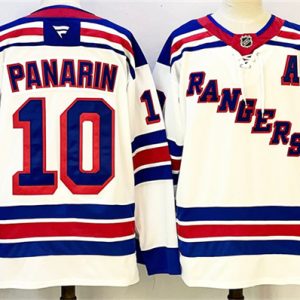 Men's New York Rangers #10 Artemi Panarin White With A Patch 2024-25 Away Stitched Jersey