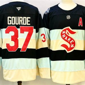 Men's Seattle Kraken #37 Yanni Gourde Deep Sea Blue Winter Classic With A Patch Stitched Hockey Jersey