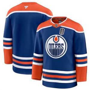 Men's Edmonton Oilers Blank Royal 2025 Stanley Cup Final Patch Stitched Hockey Jersey