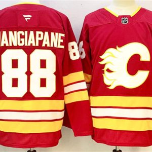 Men's Calgary Flames #88 Andrew Mangiapane Red 2024-25 Home Stitched Hockey Jersey
