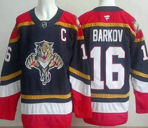 Men's Florida Panthers #16 Aleksander Barkov Navy Authentic Jersey